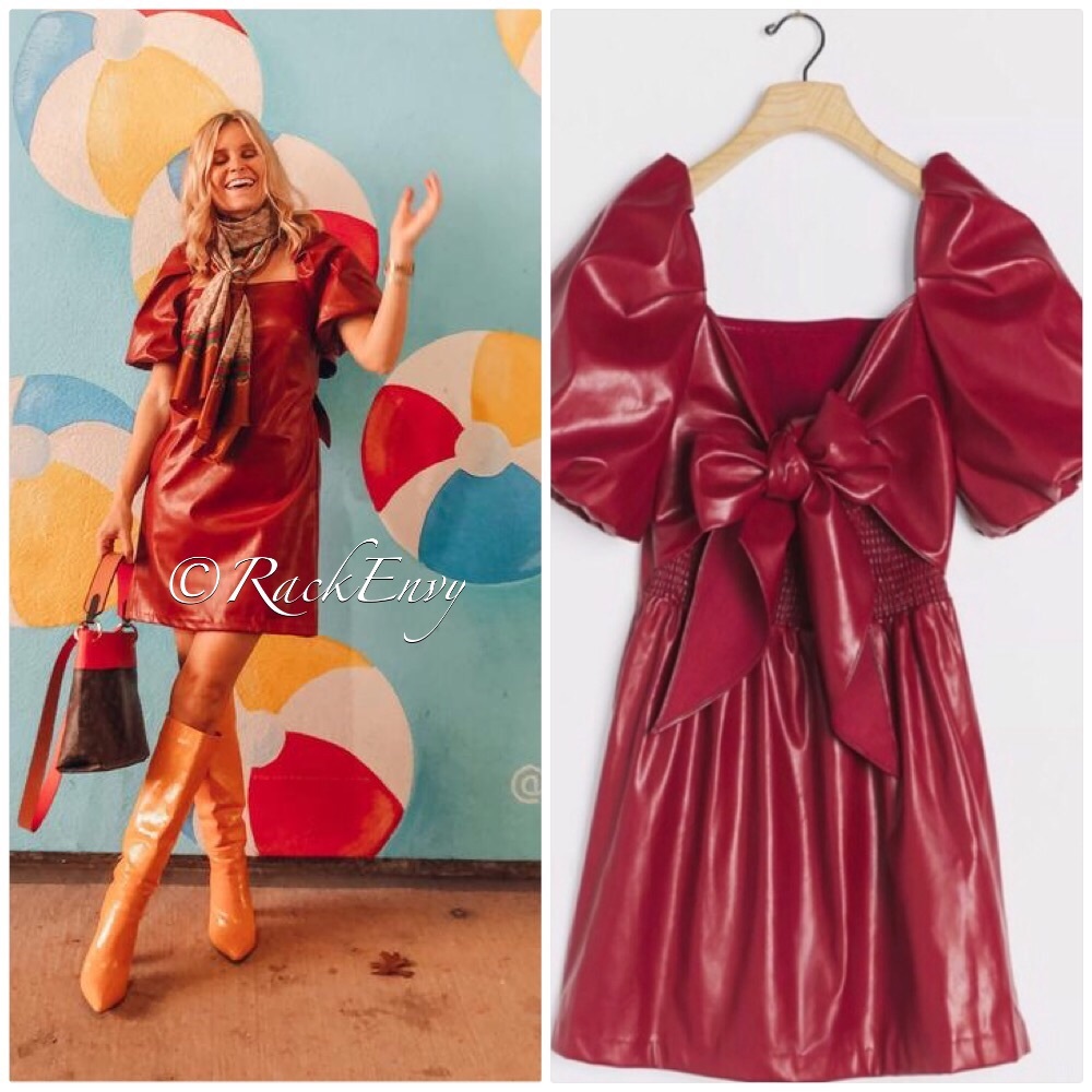 NWT ANTHROPOLOGIE GREER FAUX LEATHER MINI DRESS - Picture 1 of 13